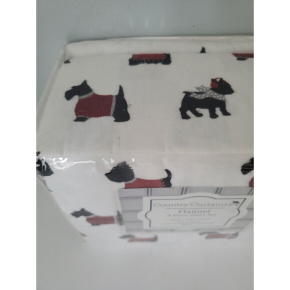 Country Curtains 100% Cotton Soft and Warm 4 PC Dog Print Full Flannel Sheet Set - Picture 7 of 8